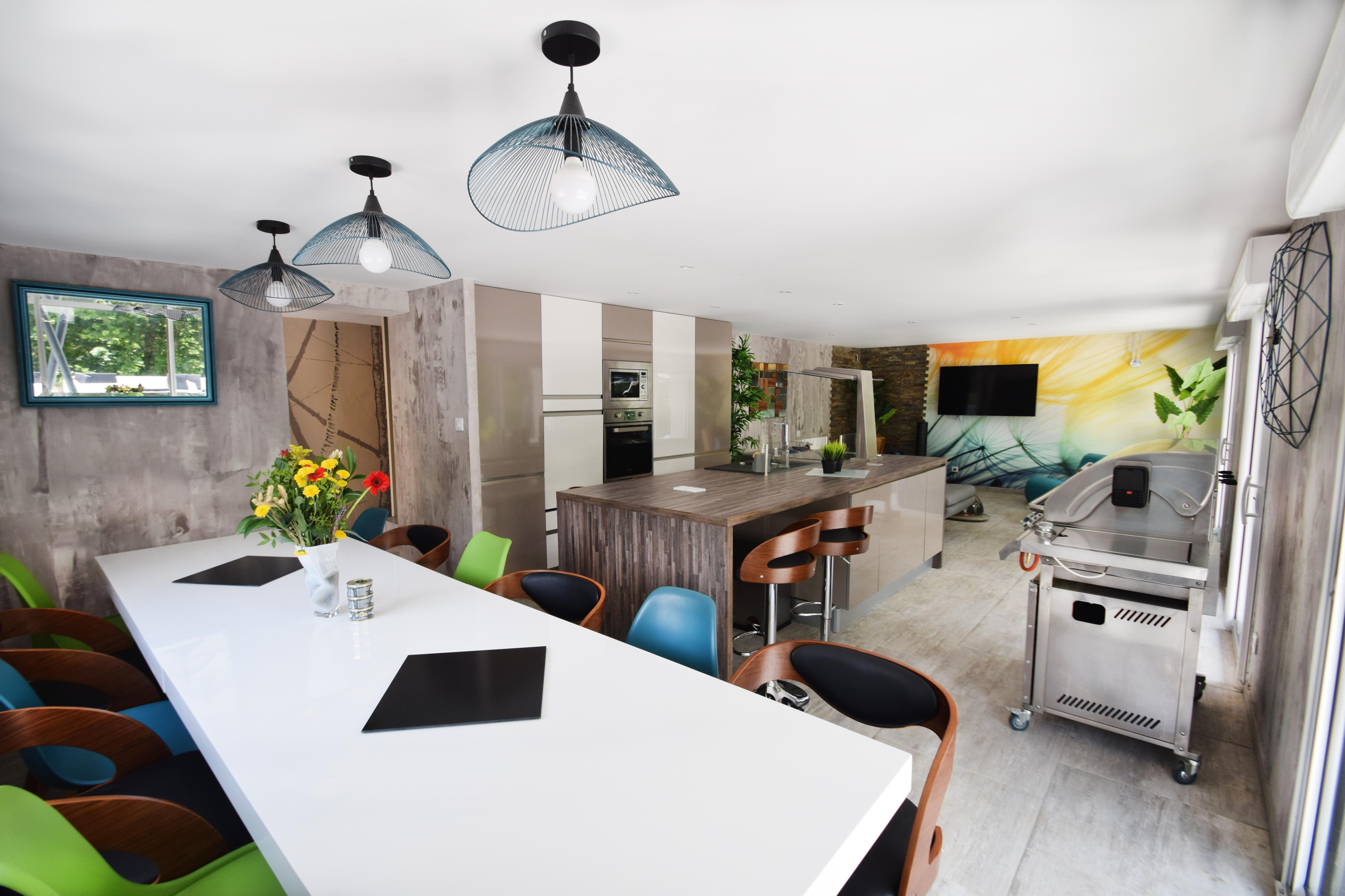 Design kitchen Dandelion nature design spa group cottage Gorges of the Tarn Millau Aveyron Lozere Occitania